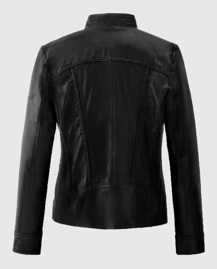 Women's Clova Cafe Racer Leather Jacket