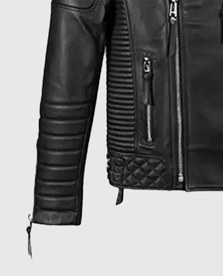 Men's Classic Black Biker Leather Jacket