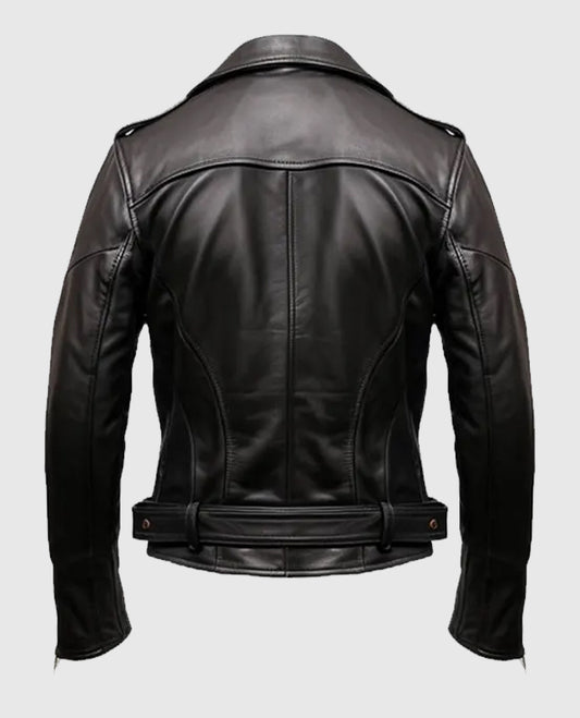 Men's Black Biker Genuine Leather Jacket