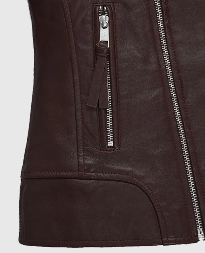 Women's Burgundy Teenage Mutant Ninja Turtles 2 Megan Fox Jacket