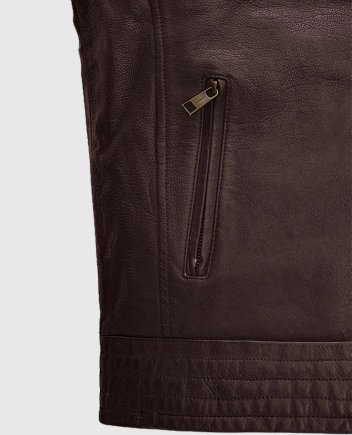 Men's Road Shaper Dark Brown Leather Vest