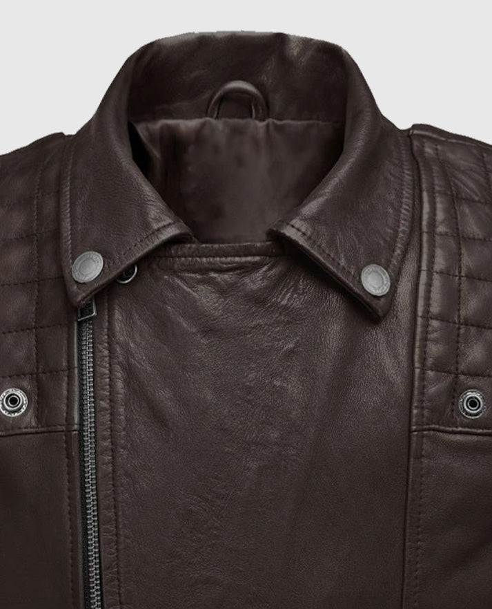 Men's Ironwood Brown Biker Leather Jacket