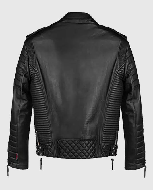 Men's Classic Black Biker Leather Jacket