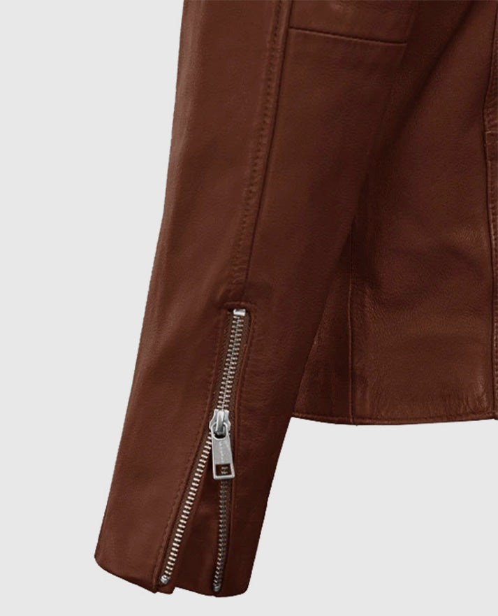 Men's Motorad Tan Biker Leather Jacket