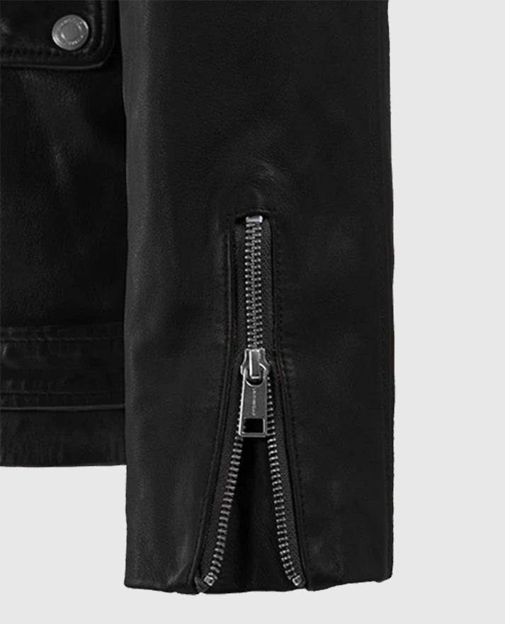 Men's Dauntless Black Biker Leather Jacket