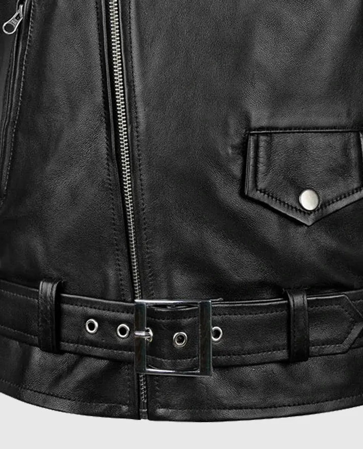 Men's Biker Black Leather Jacket