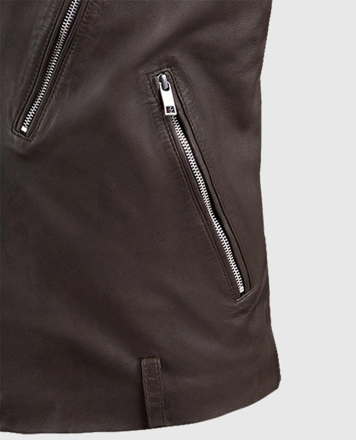 Men's Beast Brown Biker Style Leather Jacket