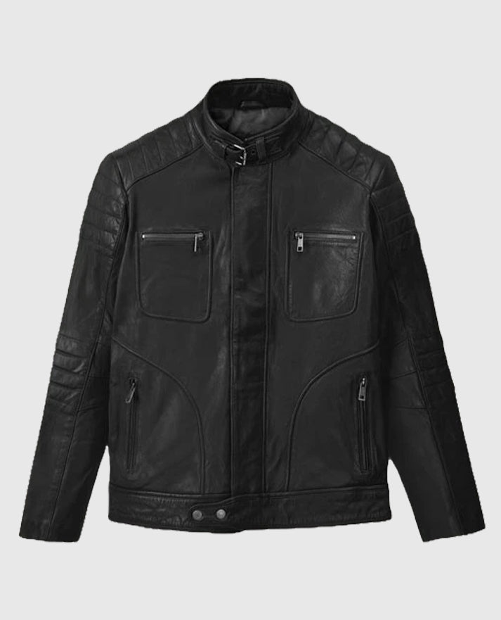Men's Firefly Moto Black Biker Leather Jacket