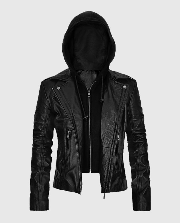 Women's Hooded Leather Jackets