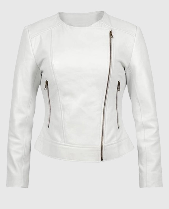 Women's White Leather Jackets