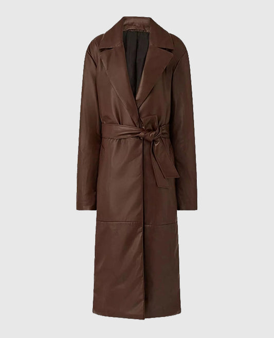 Women's 90s Vintage Leather Long Coat