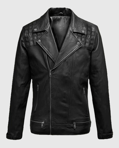 Men’s Ironwood Black Biker Leather Jacket