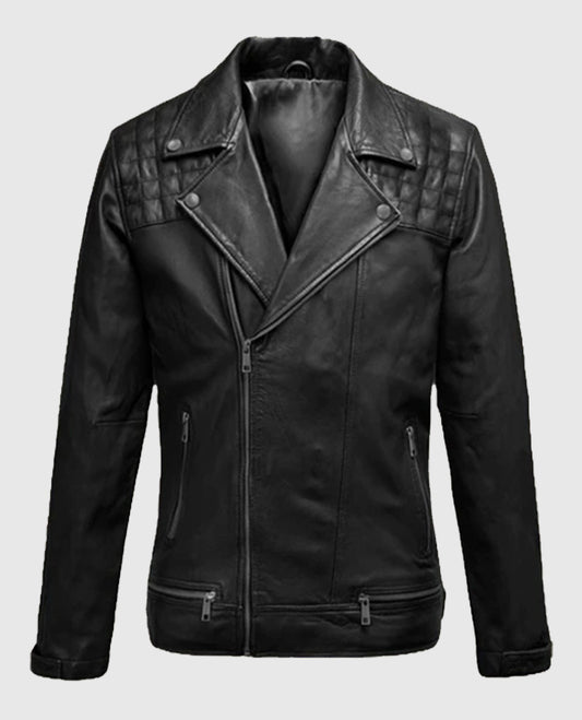 Men’s Ironwood Black Biker Leather Jacket