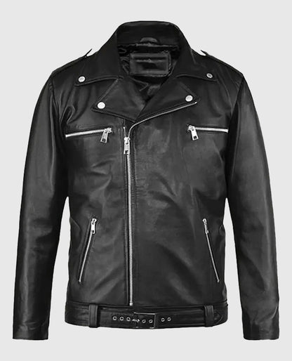 Negan Walking Dead Black Biker Leather Jacket