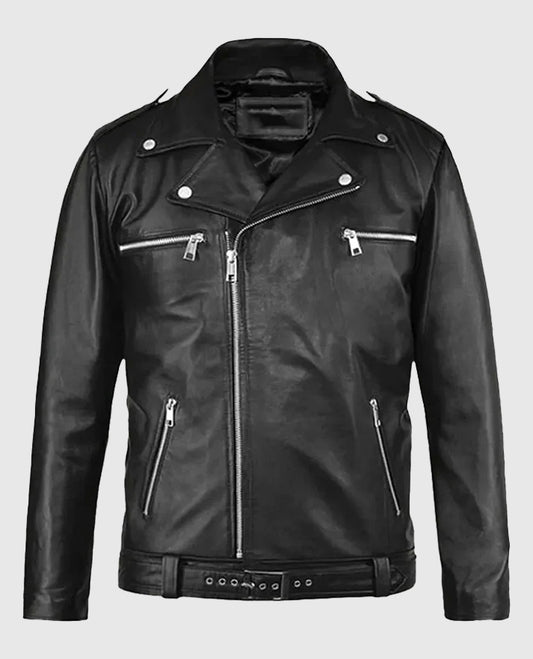 Negan Walking Dead Black Biker Leather Jacket