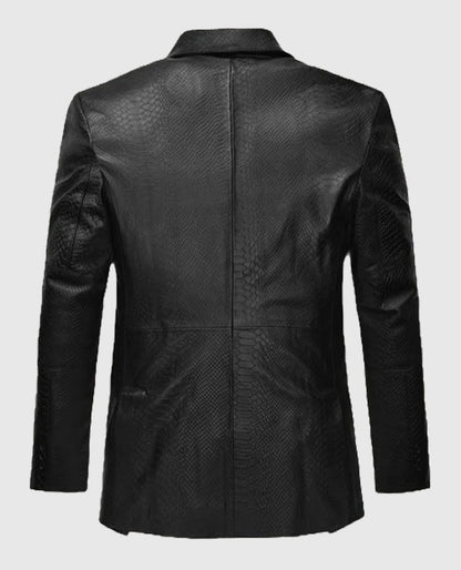 Men's Black Python Catwalk Leather Blazer
