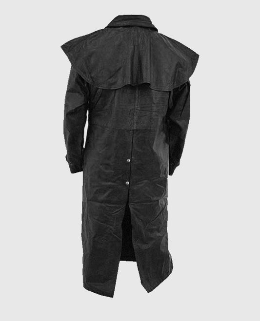 Men's Leather Duster with Cape