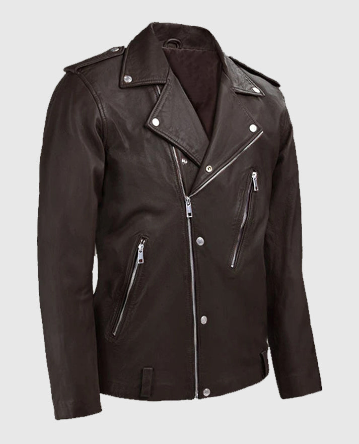 Men's Beast Brown Biker Style Leather Jacket