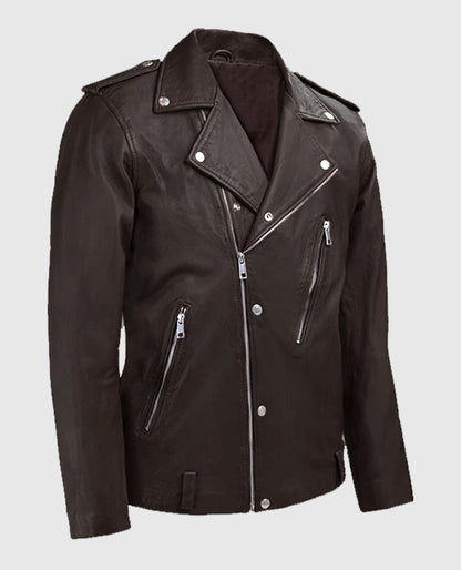 Men's Beast Brown Biker Style Leather Jacket