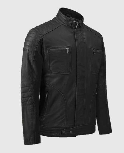 Men's Firefly Moto Black Biker Leather Jacket