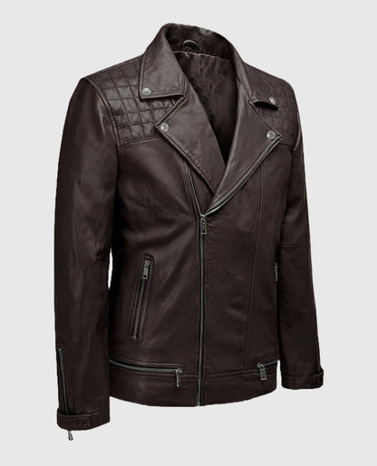 Men's Ironwood Brown Biker Leather Jacket