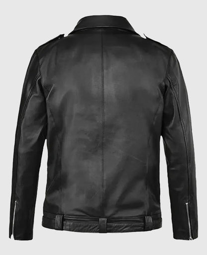 Negan Walking Dead Black Biker Leather Jacket
