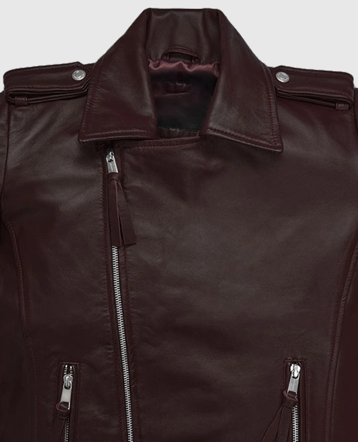Women's Burgundy Teenage Mutant Ninja Turtles 2 Megan Fox Jacket