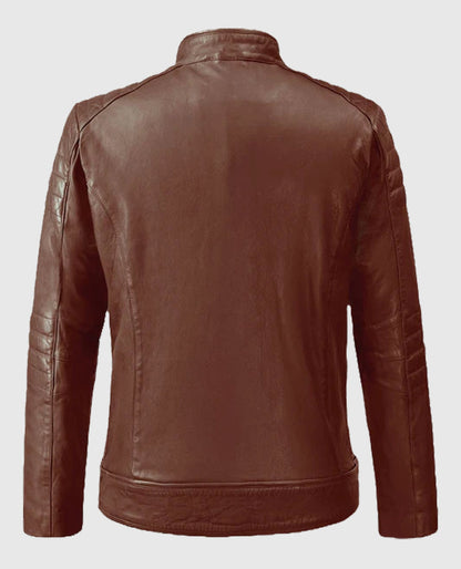 Men's Firefly Moto Tan Biker Leather Jacket