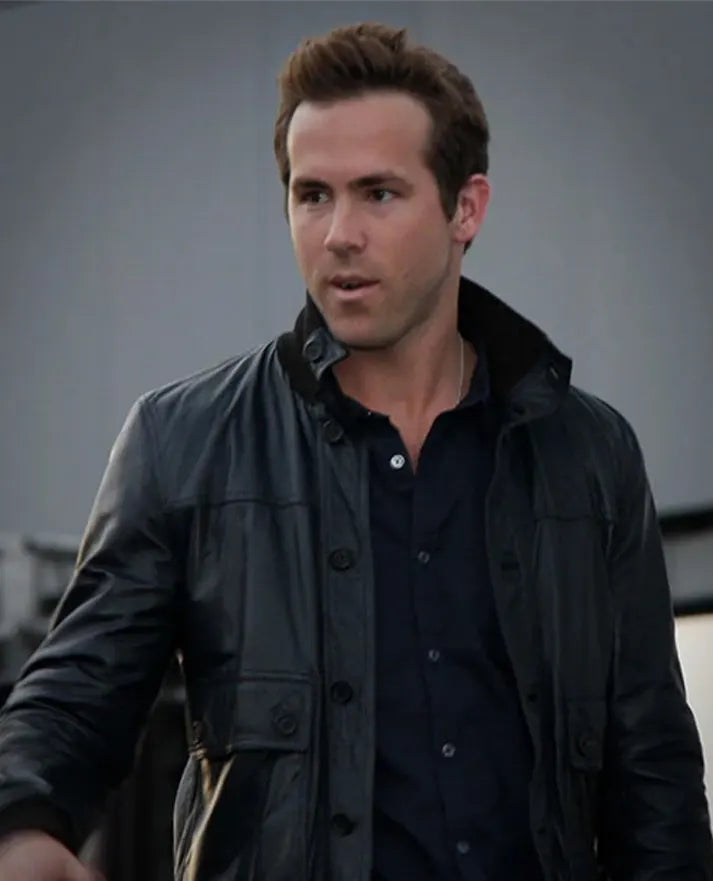 Ryan Reynolds Black Bomber Jacket