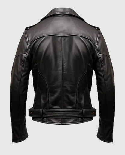 Men's Black Biker Genuine Leather Jacket