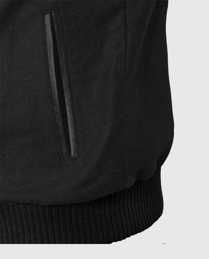 Men's Black Noir Varsity Jacket