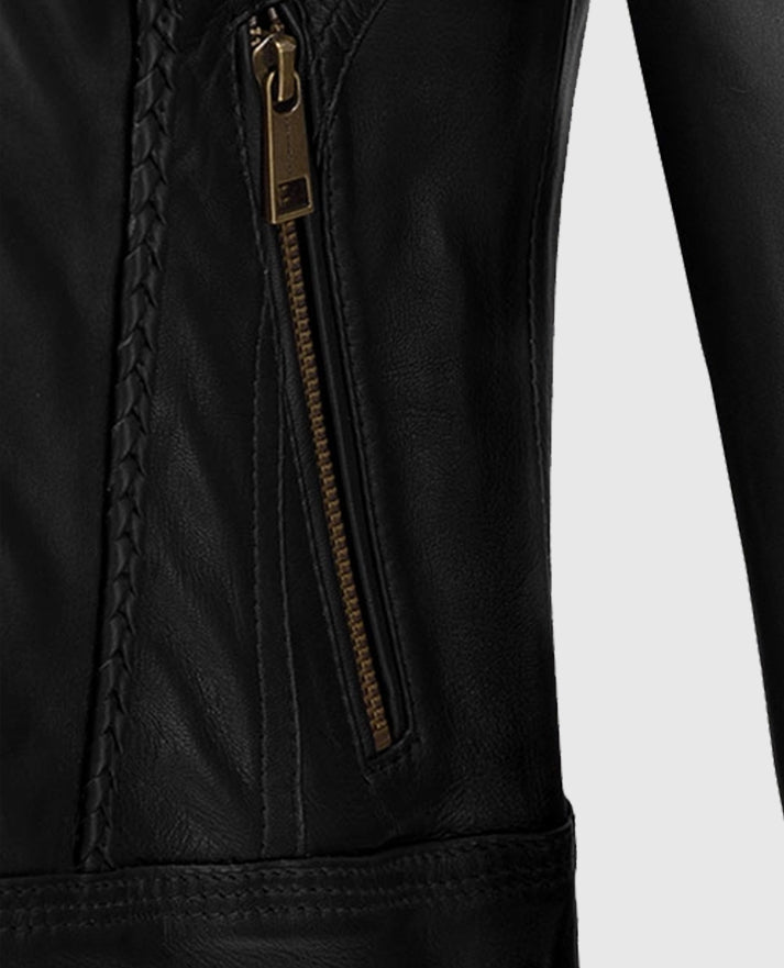 Women's Clova Cafe Racer Leather Jacket