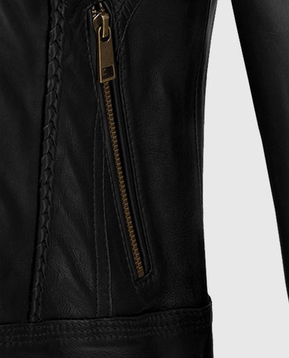 Women's Clova Cafe Racer Leather Jacket