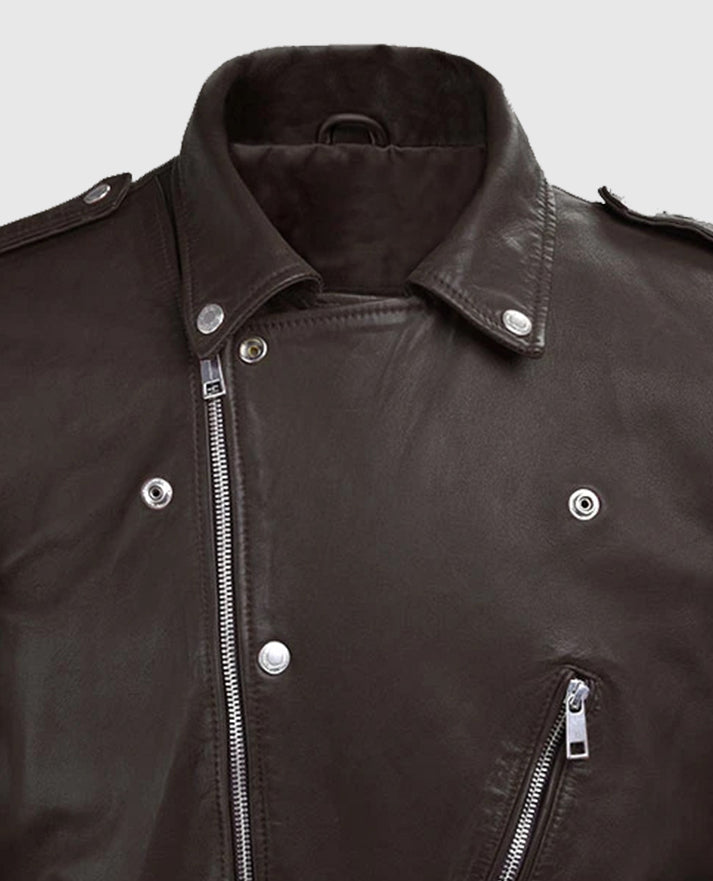 Men's Beast Brown Biker Style Leather Jacket