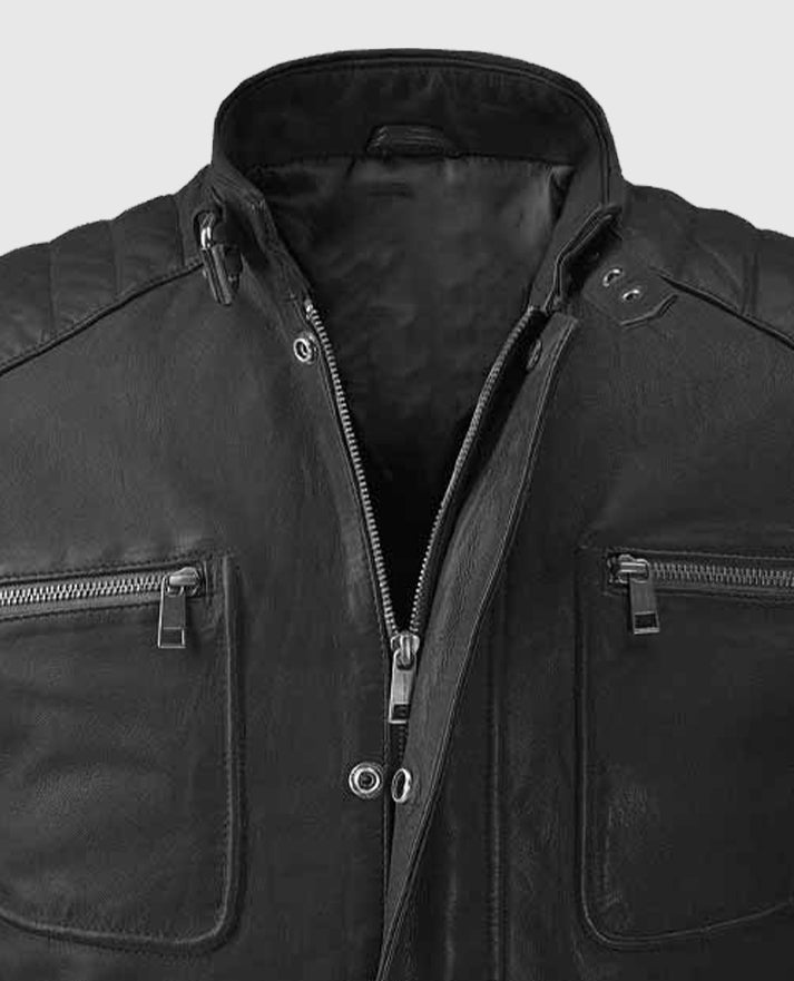 Men's Firefly Moto Black Biker Leather Jacket