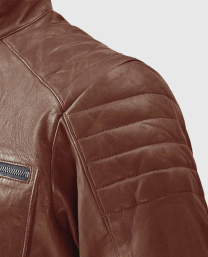 Men's Firefly Moto Tan Biker Leather Jacket