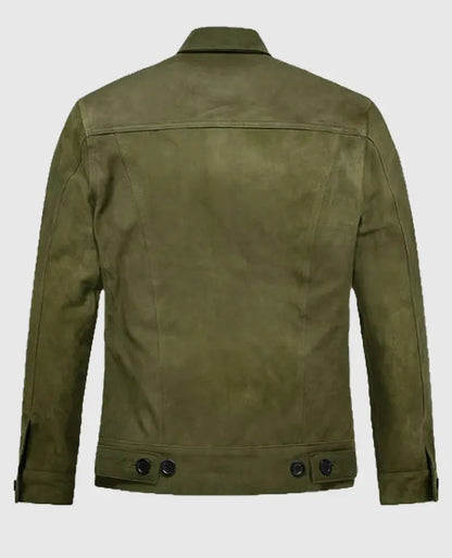 Ryan Reynolds Olive Green Leather Jacket