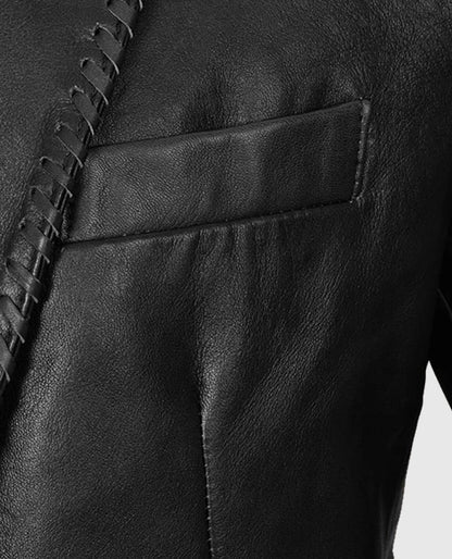 Men's Medieval Black Leather Blazer