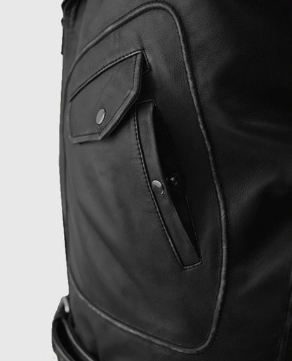 Men's Street Style Biker Leather Jacket