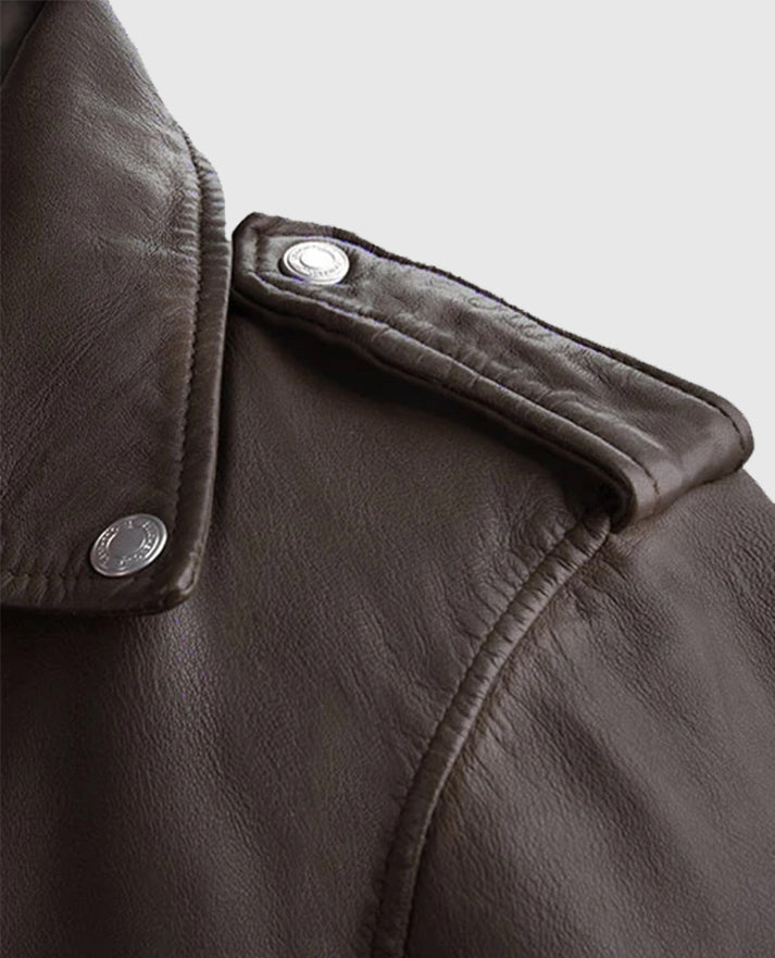 Men's Beast Brown Biker Style Leather Jacket