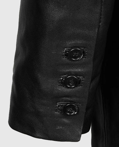Men's Medieval Black Leather Blazer