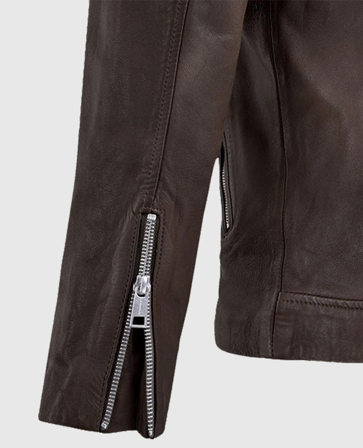 Men's Beast Brown Biker Style Leather Jacket
