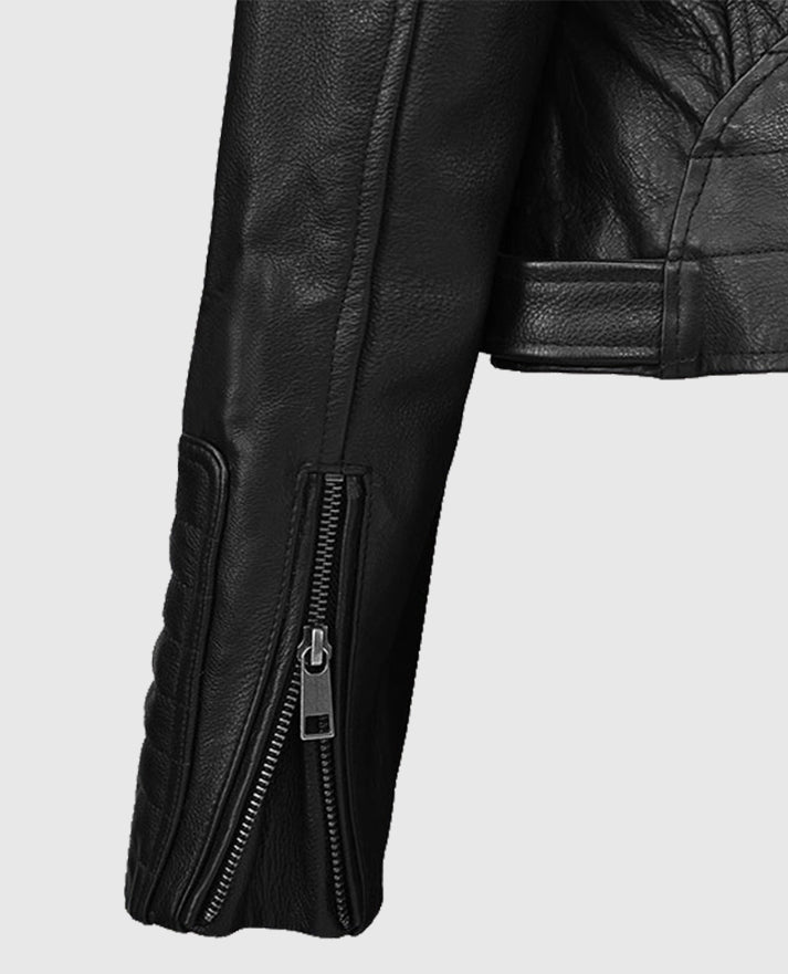 Victoria Justice biker Leather Jacket