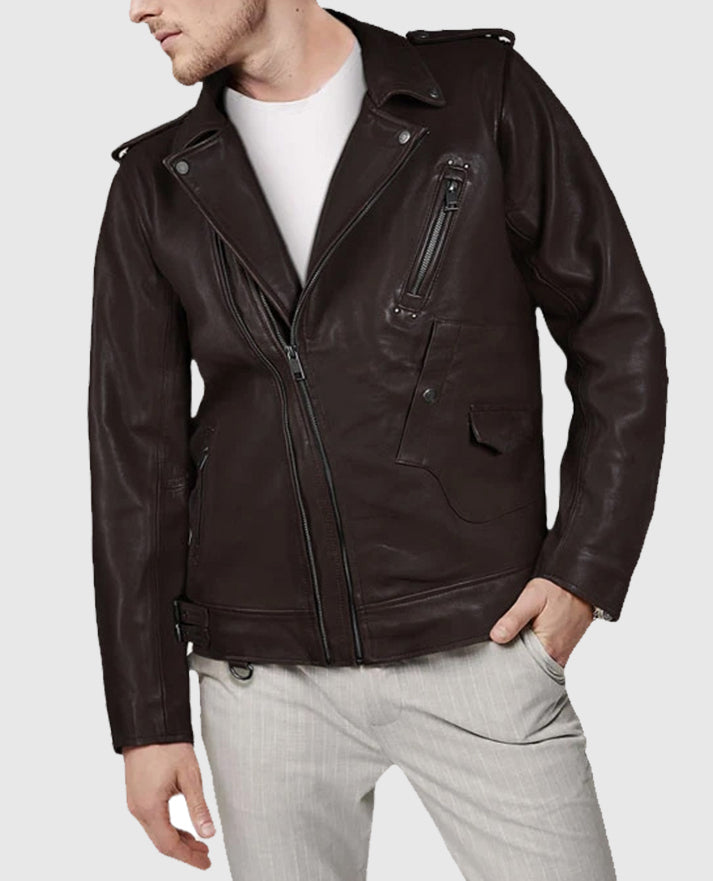 Men's Falcon Brown Rider Leather Jacket
