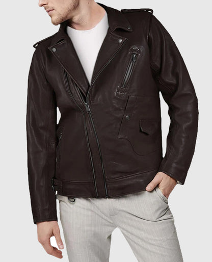 Men's Falcon Brown Rider Leather Jacket