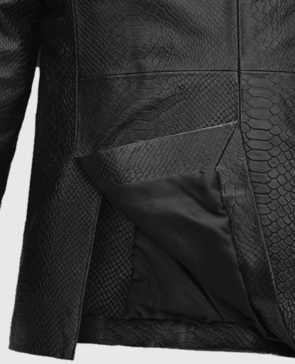 Men's Black Python Catwalk Leather Blazer