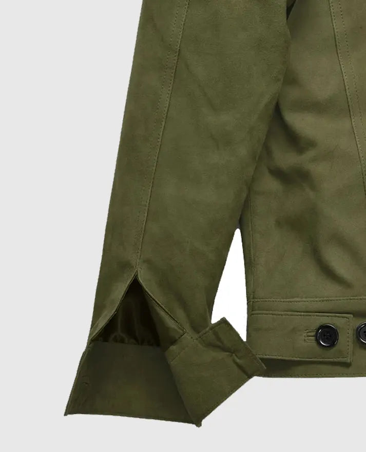 Ryan Reynolds Olive Green Leather Jacket