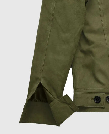 Ryan Reynolds Olive Green Leather Jacket