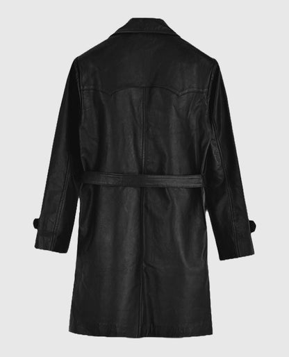 Men's Vintage 1970's Leather Trench Coat