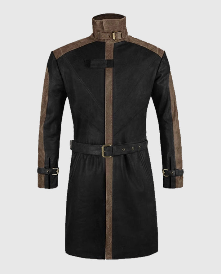 Aiden Pearce Watch Dog Leather Trench Long Coat